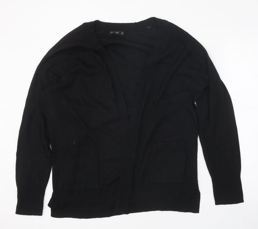 F&F Womens Black V-Neck Nylon Cardigan Jumper Size M