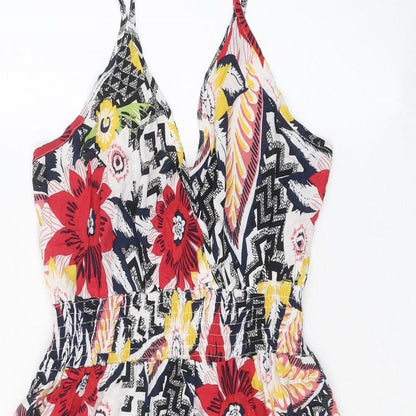 J.Stars Womens Multicoloured Floral Viscose Slip Dress Size S V-Neck Pullover