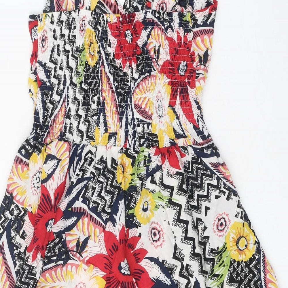 J.Stars Womens Multicoloured Floral Viscose Slip Dress Size S V-Neck Pullover
