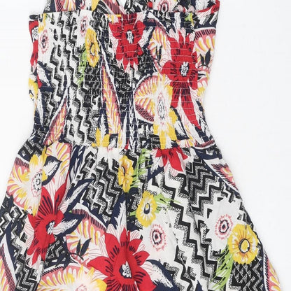 J.Stars Womens Multicoloured Floral Viscose Slip Dress Size S V-Neck Pullover