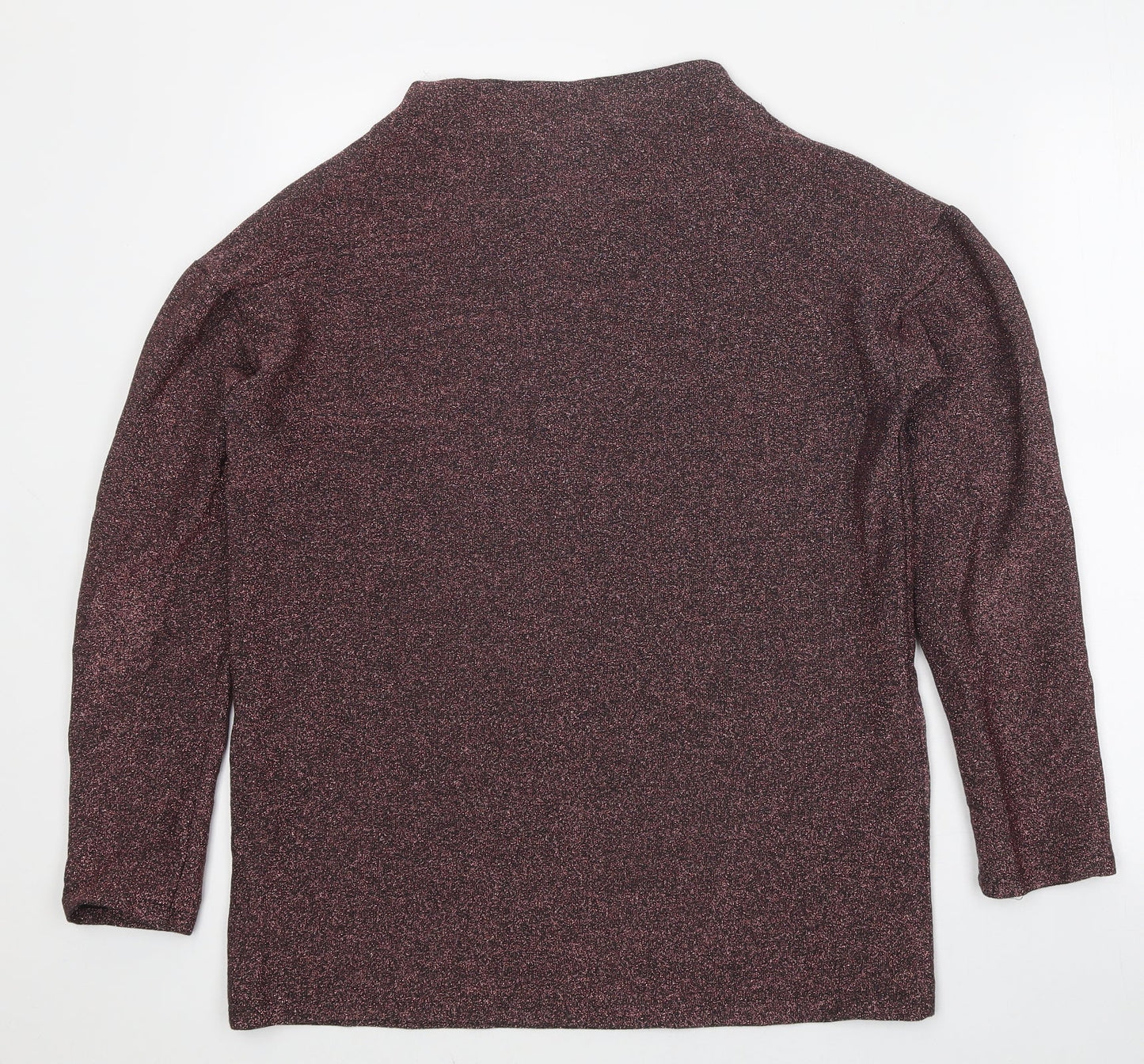 TU Womens Red Viscose Basic T-Shirt Size 8 Round Neck