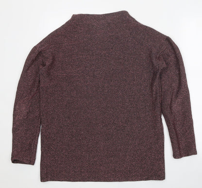 TU Womens Red Viscose Basic T-Shirt Size 8 Round Neck