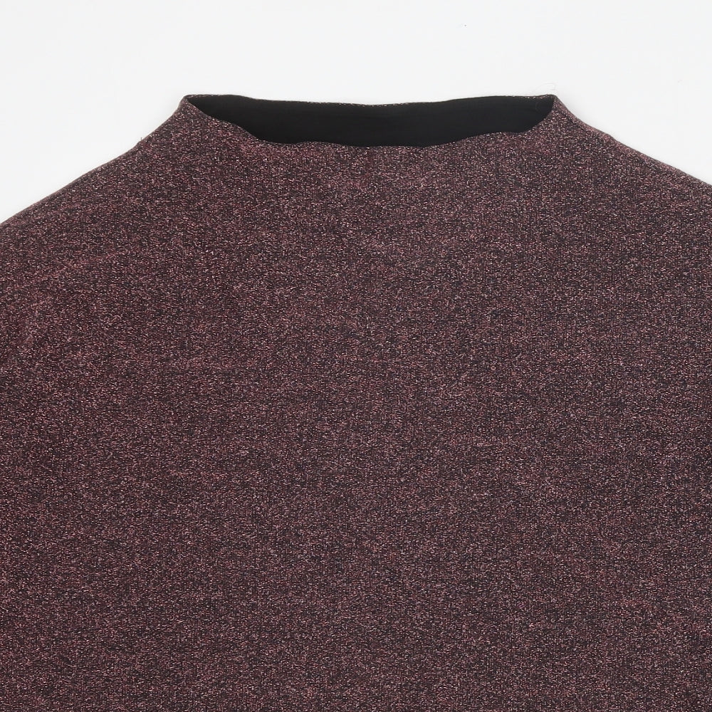 TU Womens Red Viscose Basic T-Shirt Size 8 Round Neck