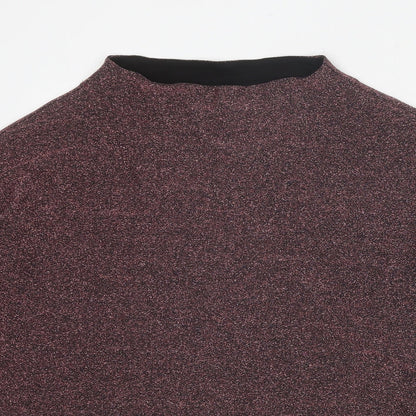 TU Womens Red Viscose Basic T-Shirt Size 8 Round Neck