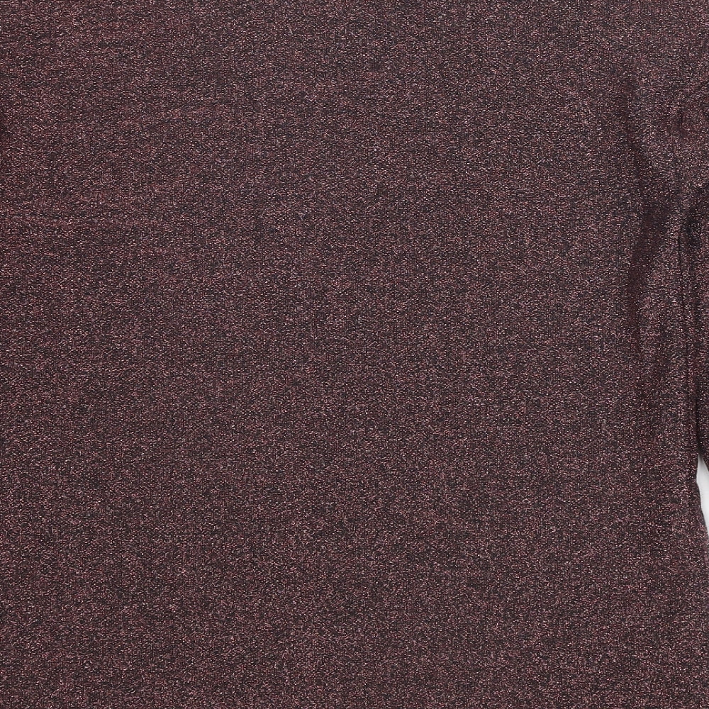 TU Womens Red Viscose Basic T-Shirt Size 8 Round Neck