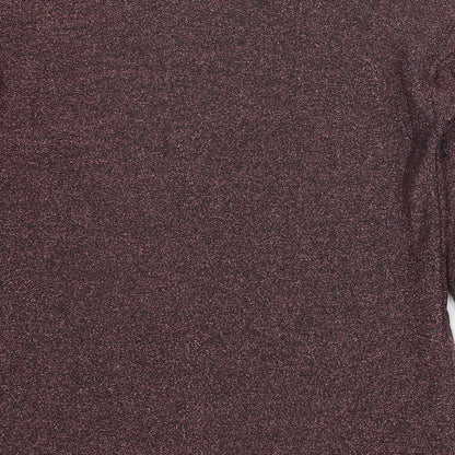 TU Womens Red Viscose Basic T-Shirt Size 8 Round Neck