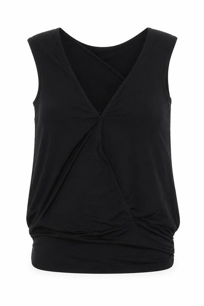 bluheaven Womens Black Polyester Basic T-Shirt Size S V-Neck