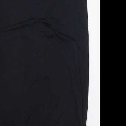 bluheaven Womens Black Polyester Basic T-Shirt Size S V-Neck