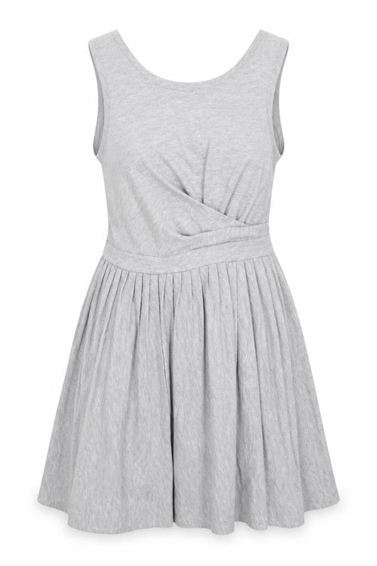 ASOS Womens Grey Cotton Skater Dress Size 12 Scoop Neck