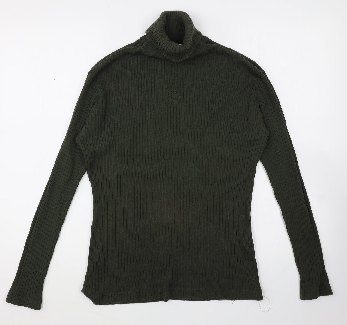 Choise Womens Green Roll Neck Cotton Pullover Jumper Size S