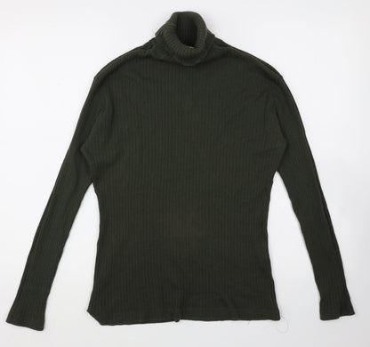 Choise Womens Green Roll Neck Cotton Pullover Jumper Size S