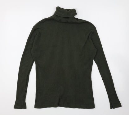 Choise Womens Green Roll Neck Cotton Pullover Jumper Size S