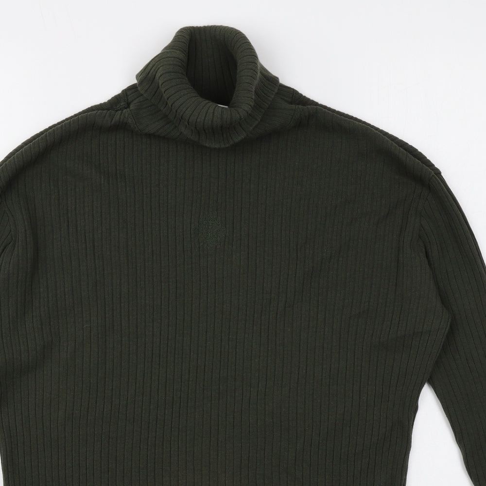 Choise Womens Green Roll Neck Cotton Pullover Jumper Size S