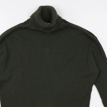 Choise Womens Green Roll Neck Cotton Pullover Jumper Size S