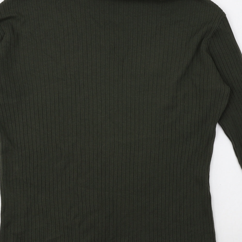 Choise Womens Green Roll Neck Cotton Pullover Jumper Size S