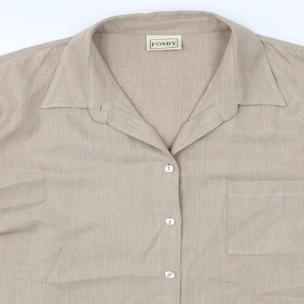 Womens UK Size 18 Fosby Beige Basic Button-Up