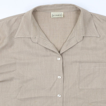 Womens UK Size 18 Fosby Beige Basic Button-Up