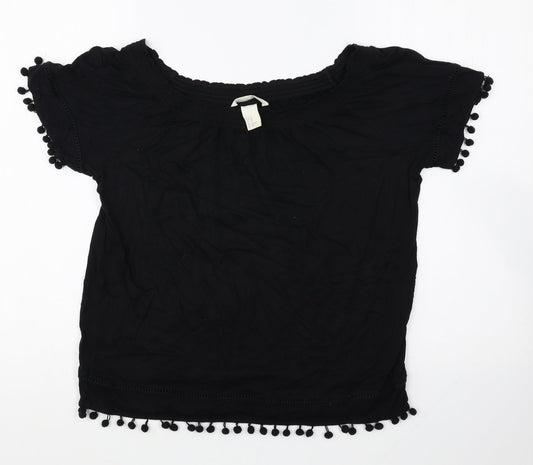 Womens UK Size XS H&M Black Basic T-Shirt