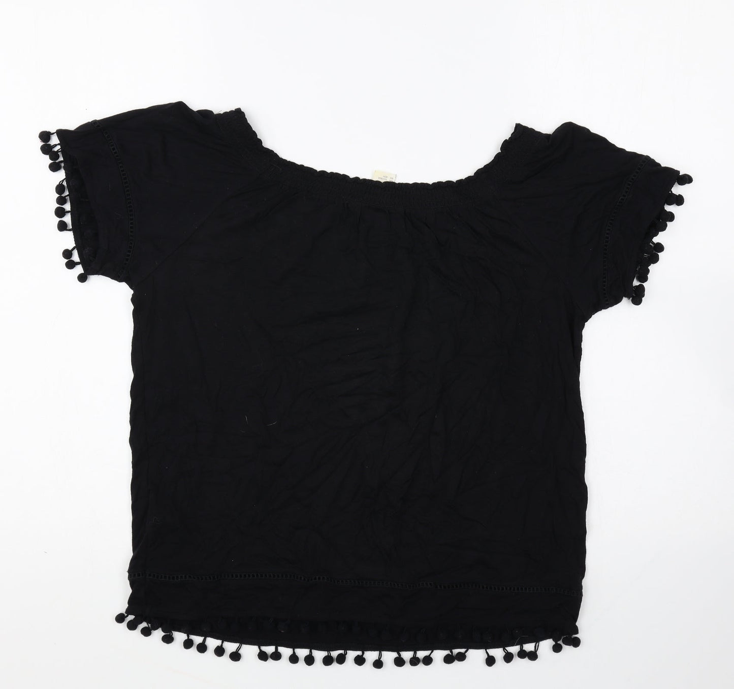 Womens UK Size XS H&M Black Basic T-Shirt