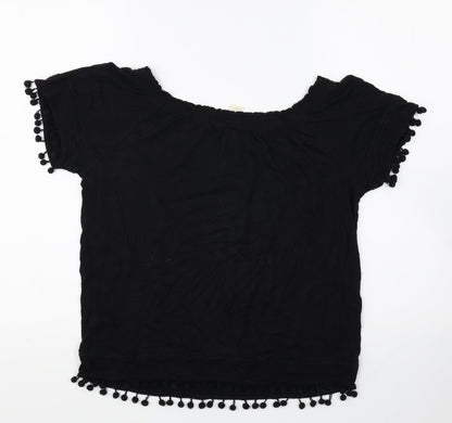 Womens UK Size XS H&M Black Basic T-Shirt