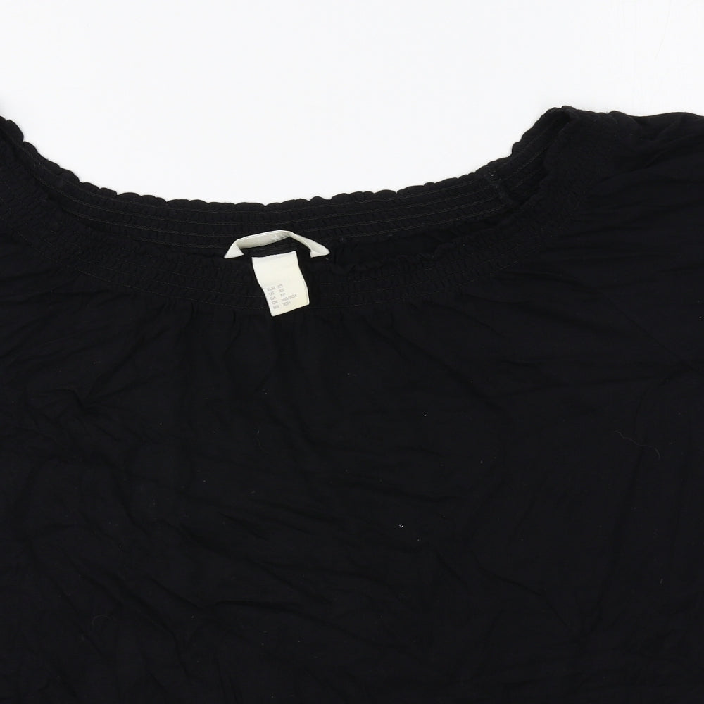 Womens UK Size XS H&M Black Basic T-Shirt