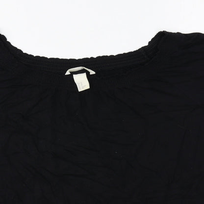 Womens UK Size XS H&M Black Basic T-Shirt