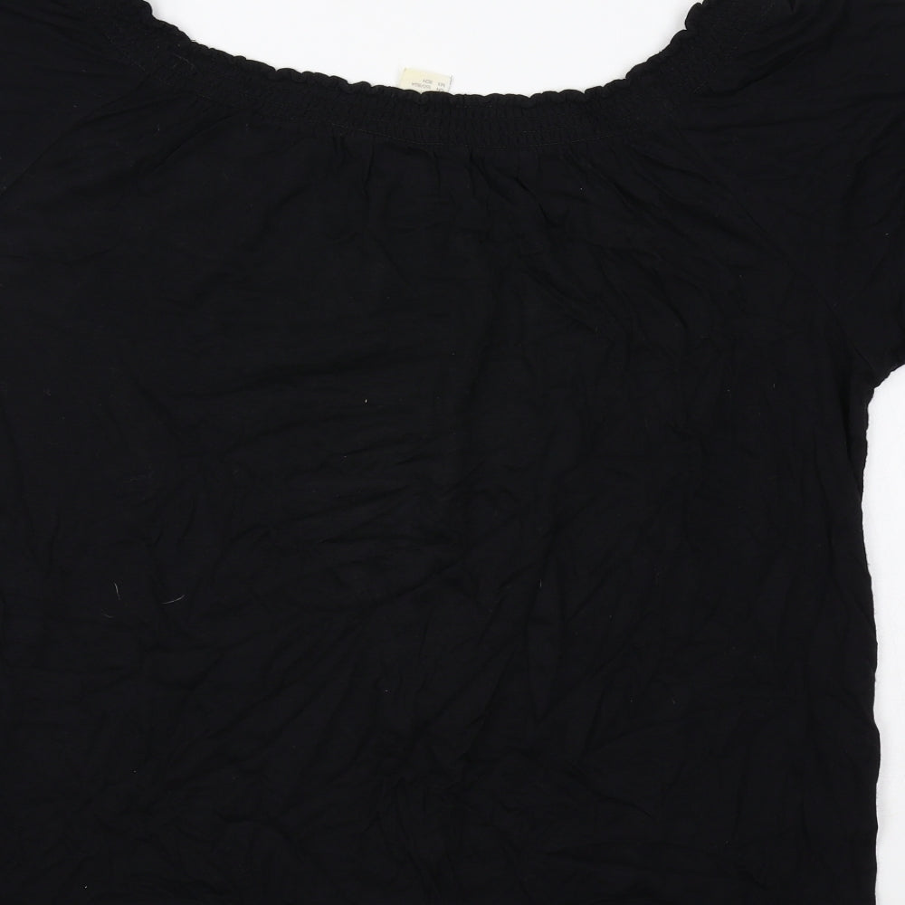 Womens UK Size XS H&M Black Basic T-Shirt