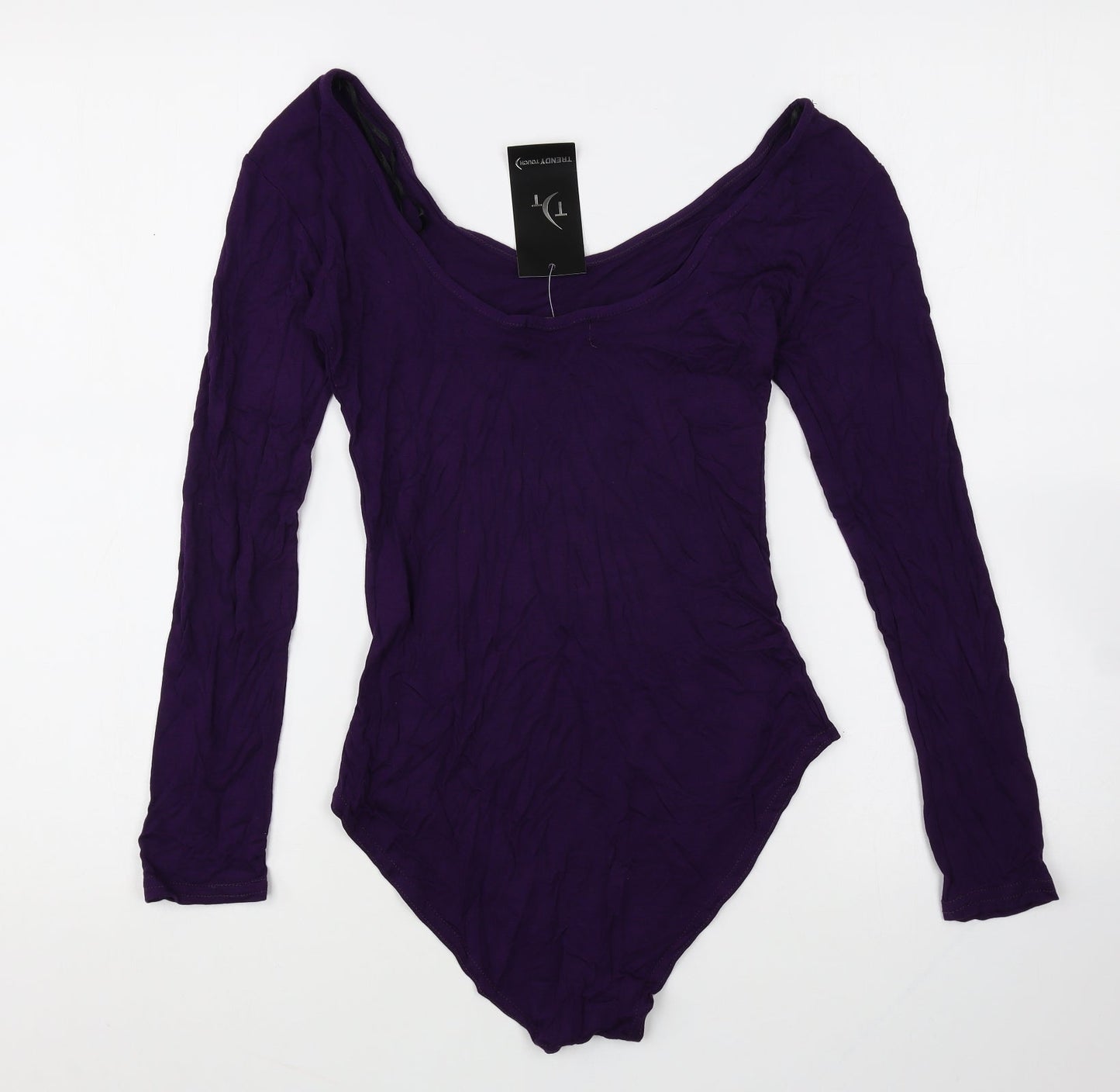 Trendy Touch Womens Purple Viscose Bodysuit One-Piece Size S Snap