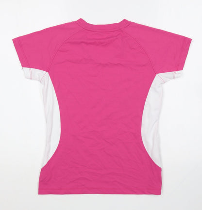 Technicals Womens Pink Viscose Basic T-Shirt Size 10 V-Neck Pullover