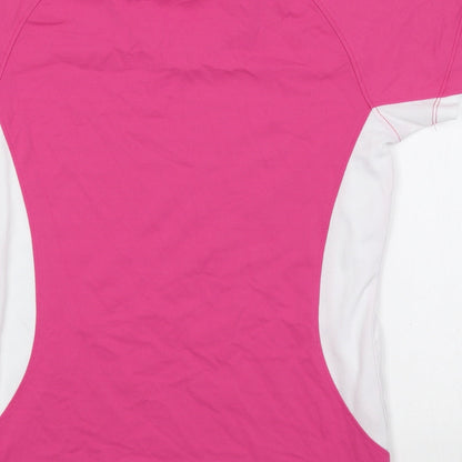 Technicals Womens Pink Viscose Basic T-Shirt Size 10 V-Neck Pullover