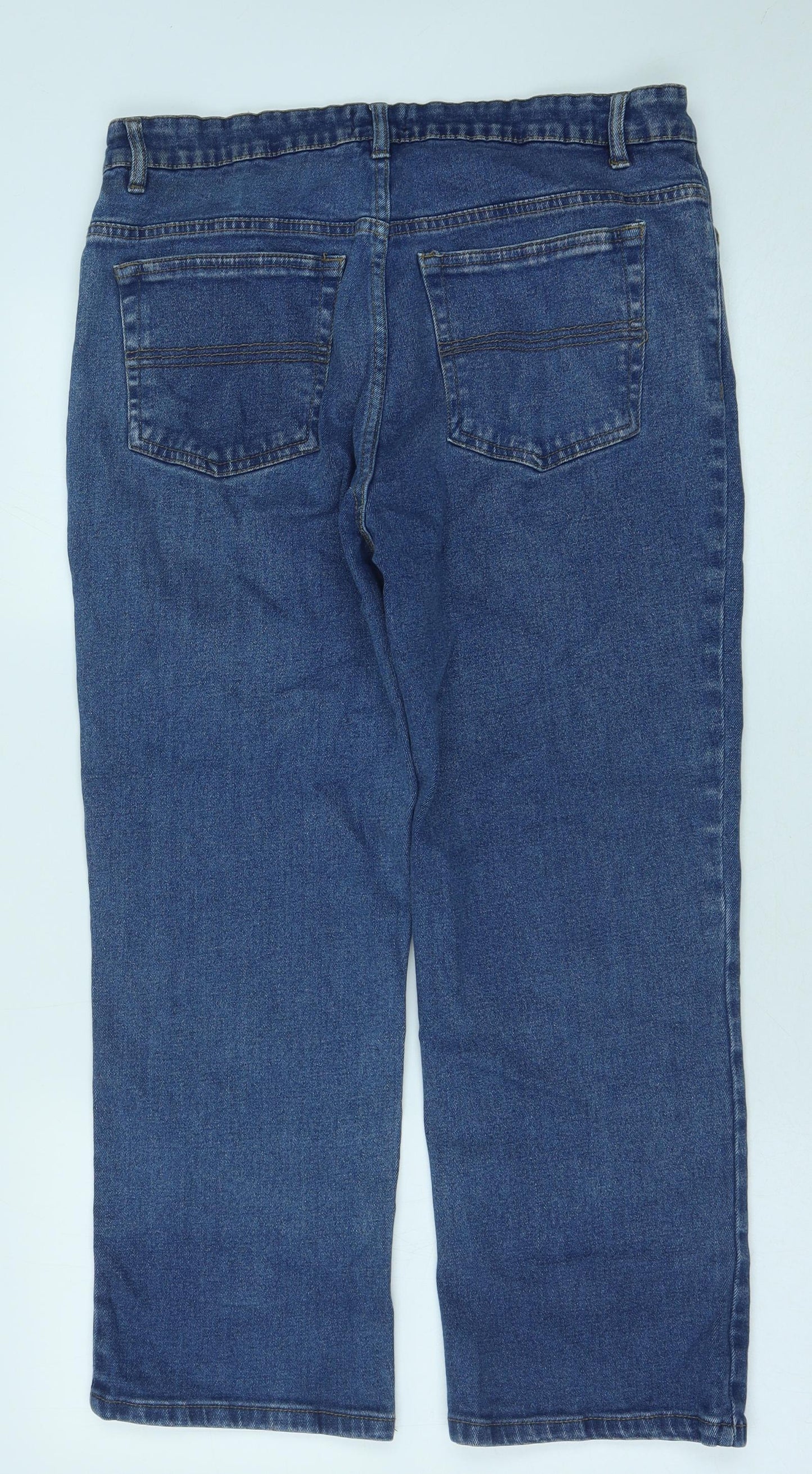Union Blues Womens Blue Cotton Boyfriend Jeans Size 34 in Regular Button