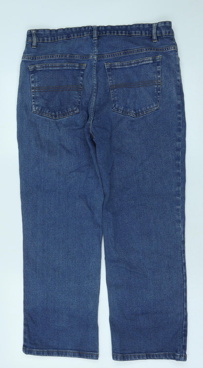 Union Blues Womens Blue Cotton Boyfriend Jeans Size 34 in Regular Button