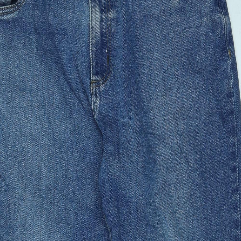 Union Blues Womens Blue Cotton Boyfriend Jeans Size 34 in Regular Button