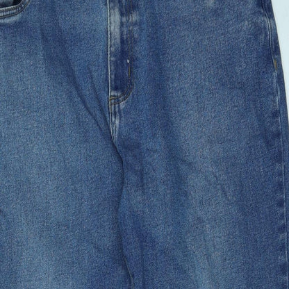 Union Blues Womens Blue Cotton Boyfriend Jeans Size 34 in Regular Button
