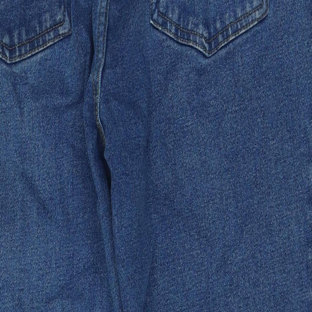Union Blues Womens Blue Cotton Boyfriend Jeans Size 34 in Regular Button