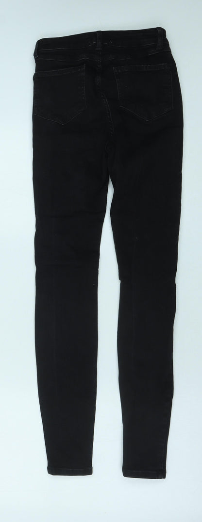 Denim & Co. Womens Black Cotton Skinny Jeans Size 6 Regular Button