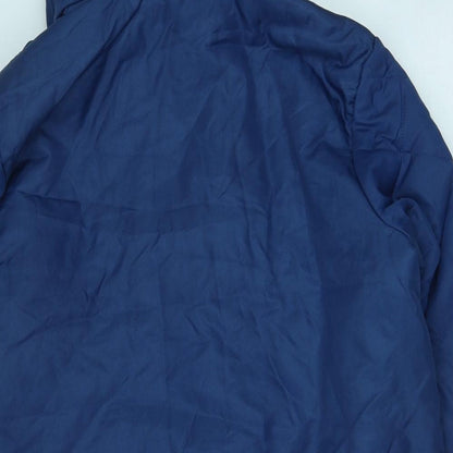 Anna De Lancay Womens Blue Quilted Coat Size M Zip