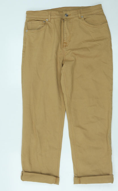 ASOS Mens Brown Cotton Straight Jeans Size 32 in L32 in Regular Button