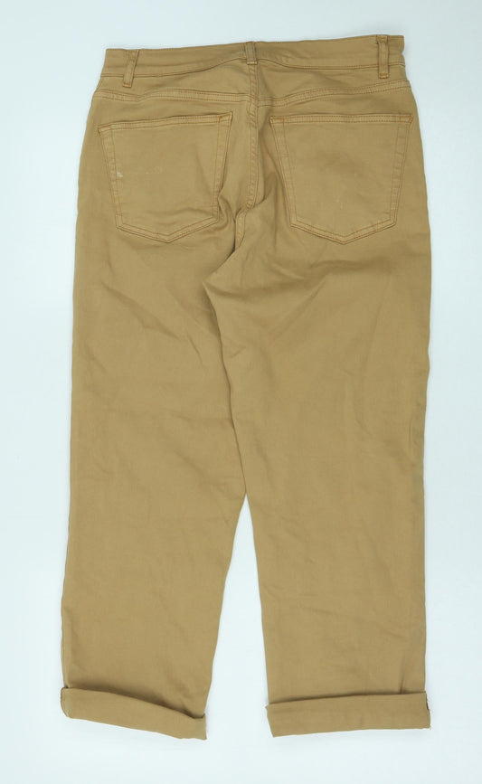 ASOS Mens Brown Cotton Straight Jeans Size 32 in L32 in Regular Button