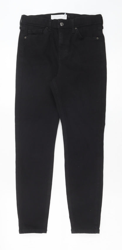 Topshop Womens Black Cotton Skinny Jeans Size 26 in L28 in Regular Zip