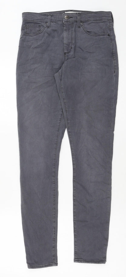 Topshop Womens Grey Cotton Skinny Jeans Size 28 in L32 in Regular Button