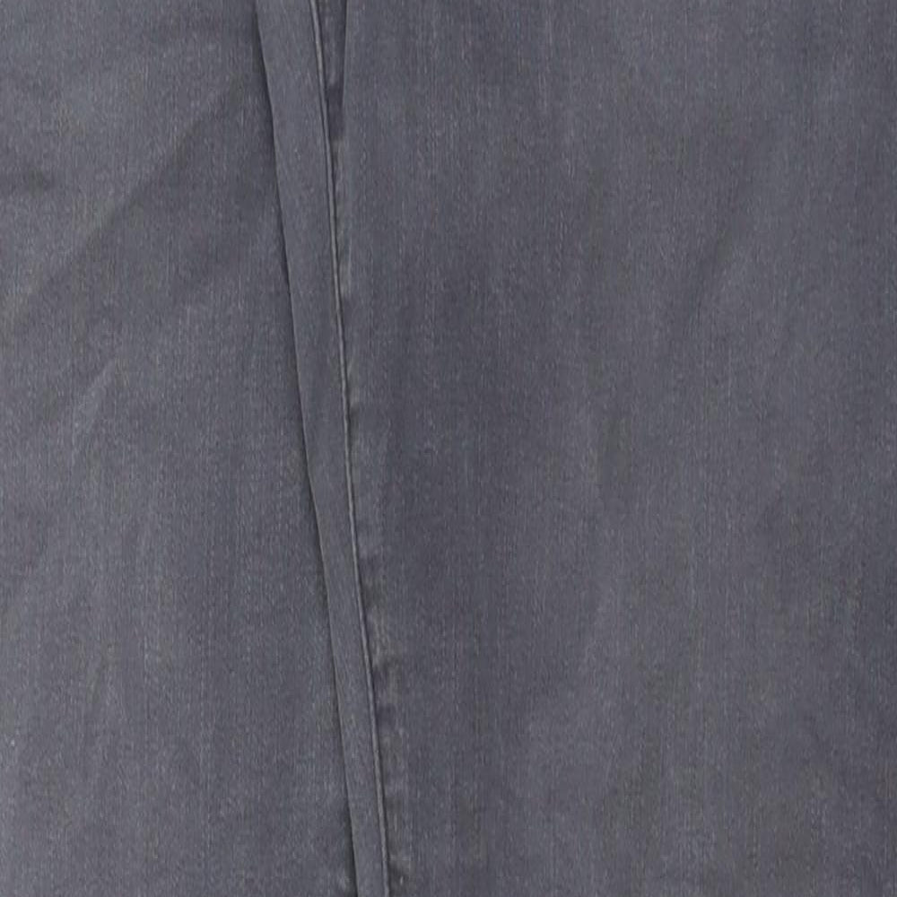 Topshop Womens Grey Cotton Skinny Jeans Size 28 in L32 in Regular Button