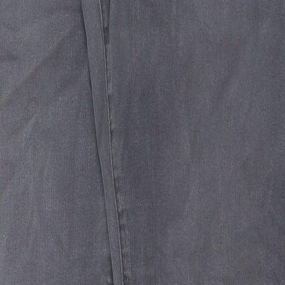 Topshop Womens Grey Cotton Skinny Jeans Size 28 in L32 in Regular Button