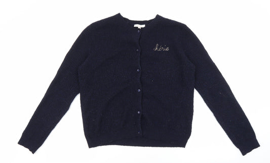 Womens UK Size M Grace & Mila Blue Cardigan Jumper