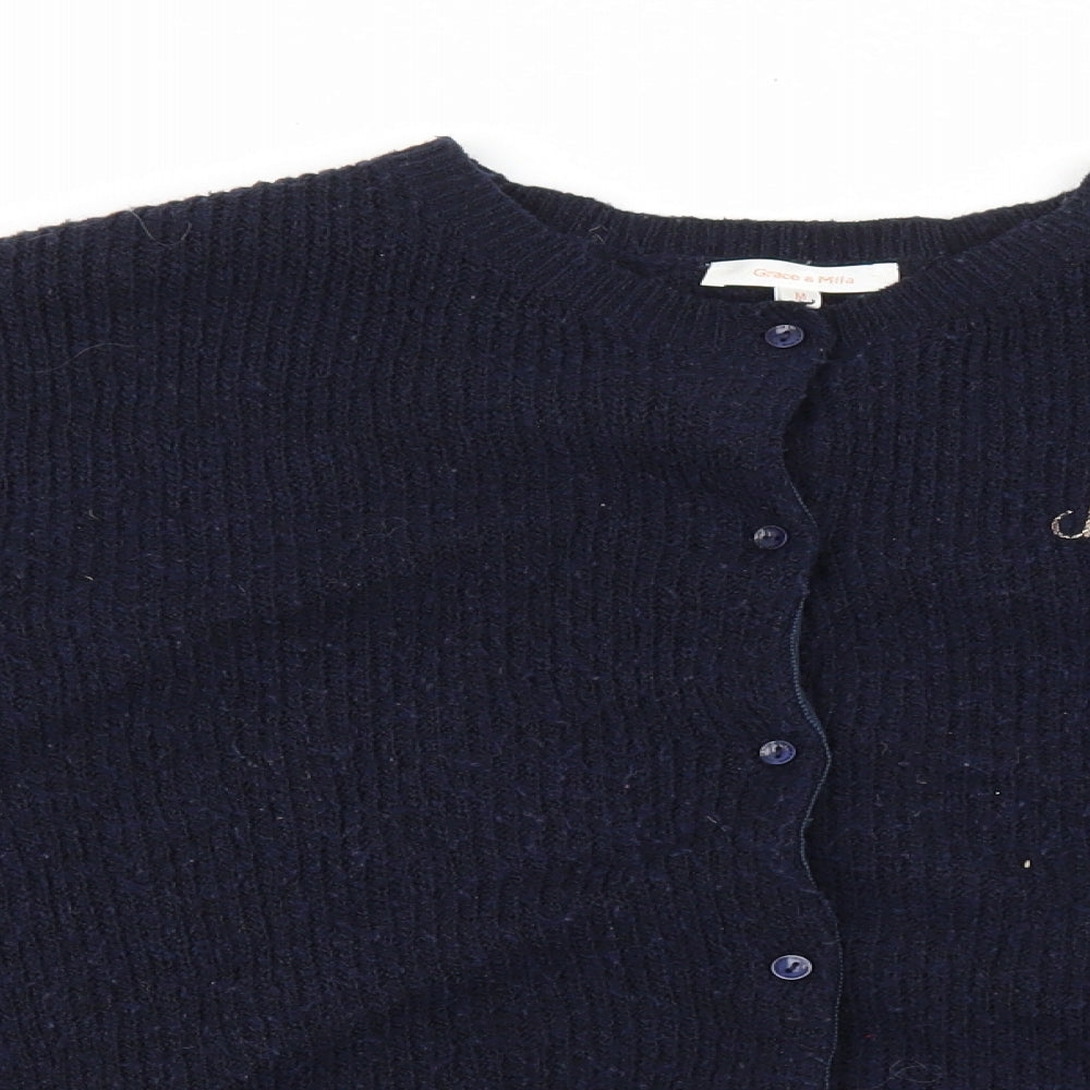 Womens UK Size M Grace & Mila Blue Cardigan Jumper