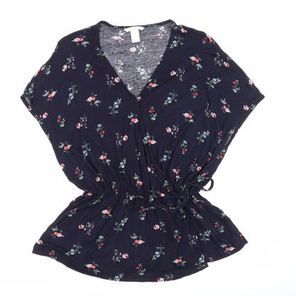 Womens UK Size S H&M Blue Basic Blouse