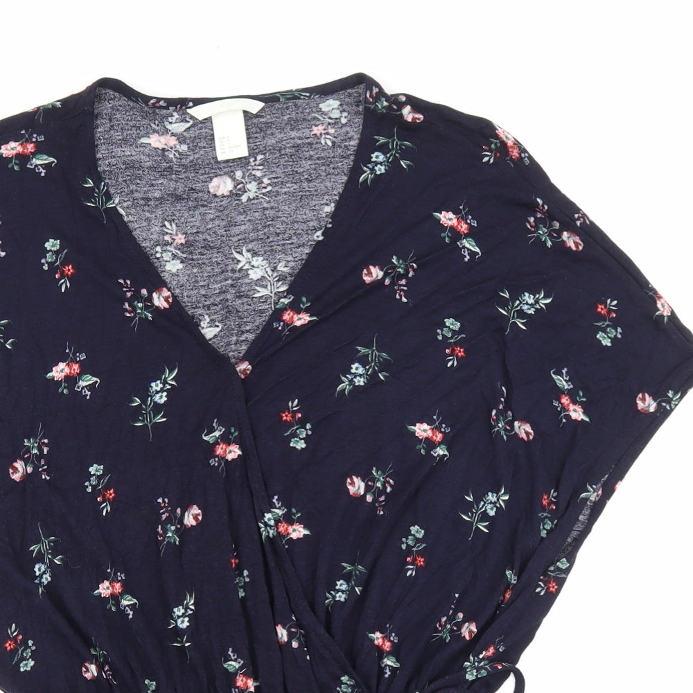 Womens UK Size S H&M Blue Basic Blouse