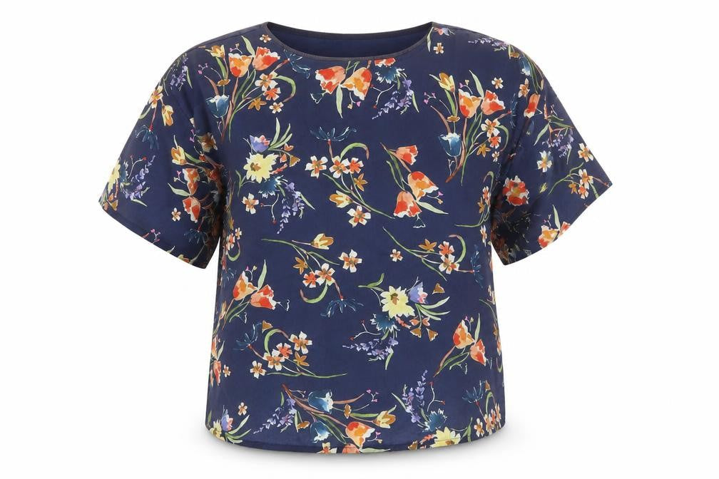 Womens UK Size S Mango Blue Basic Blouse