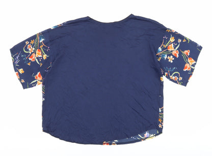 Womens UK Size S Mango Blue Basic Blouse