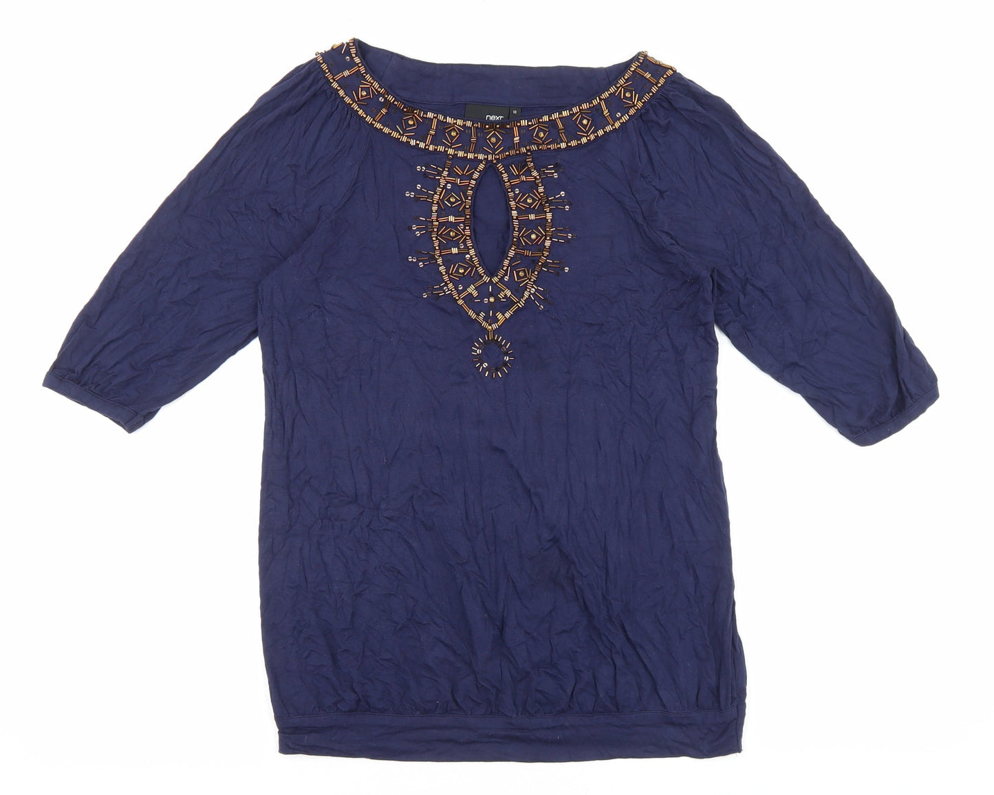 Womens UK Size 12 NEXT Blue Basic Blouse